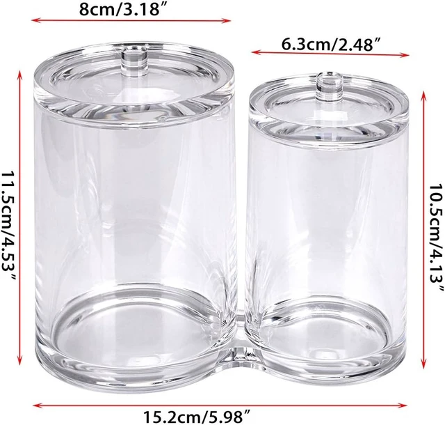 Alt view image 5 of 6 - Transparent Acrylic Organizer for Cotton Balls and Swabs with Dual Compartments