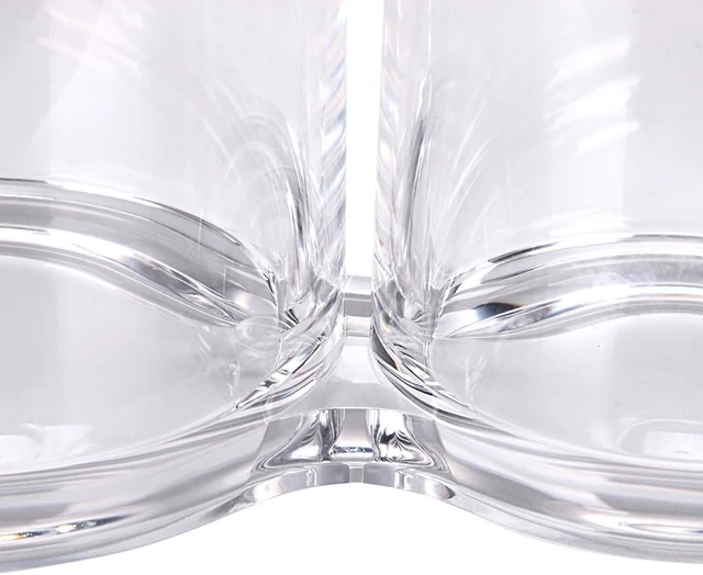 Alt view image 4 of 6 - Transparent Acrylic Organizer for Cotton Balls and Swabs with Dual Compartments