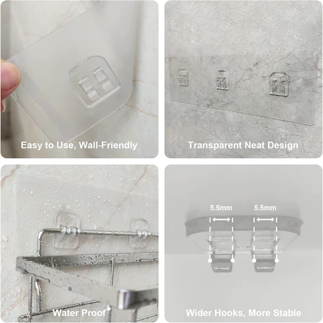 Alt view image 5 of 7 - Wall-Mounted Shower Organizer Replacement with Adhesive