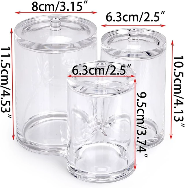 Alt view image 6 of 7 - Transparent Acrylic Cotton Swab Organizer with Three Compartments