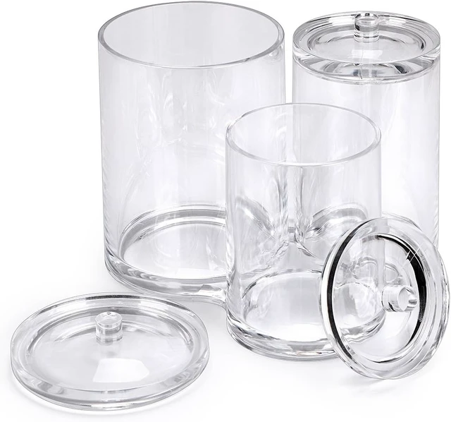 Alt view image 5 of 7 - Transparent Acrylic Cotton Swab Organizer with Three Compartments