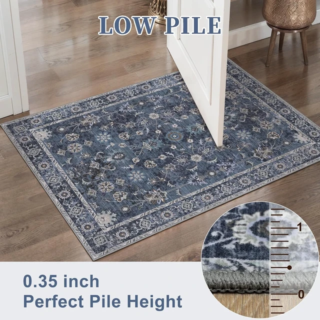 Alt view image 3 of 7 - Washable Non-Slip Small Entryway Throw Rug