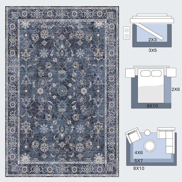 Alt view image 2 of 7 - Washable Non-Slip Small Entryway Throw Rug