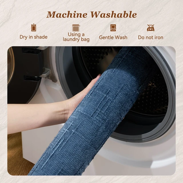 Alt view image 6 of 7 - Modern Woven Jacquard Bath Mat for Tub Side, Non-Slip Quick-Dry Bathroom Rug with Rubber Backing