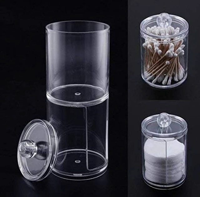 Alt view image 3 of 4 - Multi-use Makeup & Cosmetic Organizer Container, Kamay Clear Acrylic Cotton Pad Dispenser with Lid