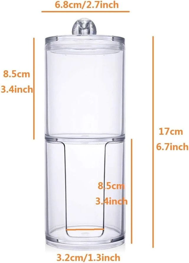 Alt view image 2 of 4 - Multi-use Makeup & Cosmetic Organizer Container, Kamay Clear Acrylic Cotton Pad Dispenser with Lid