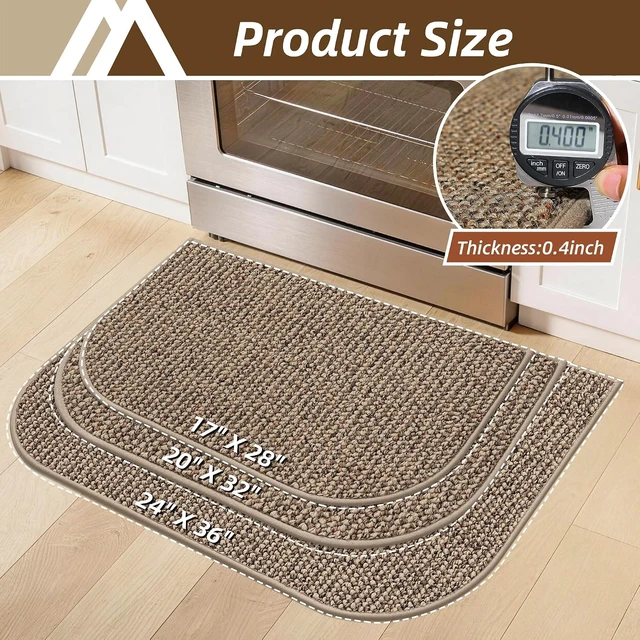 Alt view image 4 of 7 - Anti-Slip Washable Semicircular Floor Mat for Kitchen Sink Area