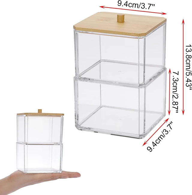 Alt view image 2 of 7 - Transparent Acrylic Cotton Swab Storage Box for Bathroom Vanity