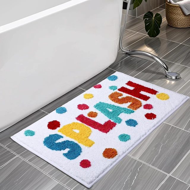Main image of Soft Colorful Letter Design Bathroom Floor Mat