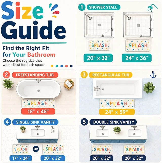 Alt view image 7 of 7 - Soft Colorful Letter Design Bathroom Floor Mat