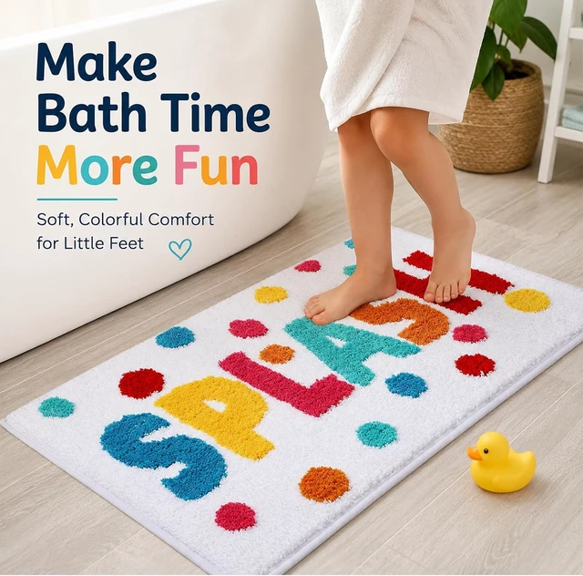 Alt view image 3 of 7 - Soft Colorful Letter Design Bathroom Floor Mat