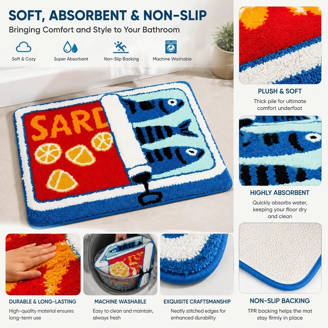 Alt view image 2 of 6 - Fish Shaped Bathroom Floor Mat