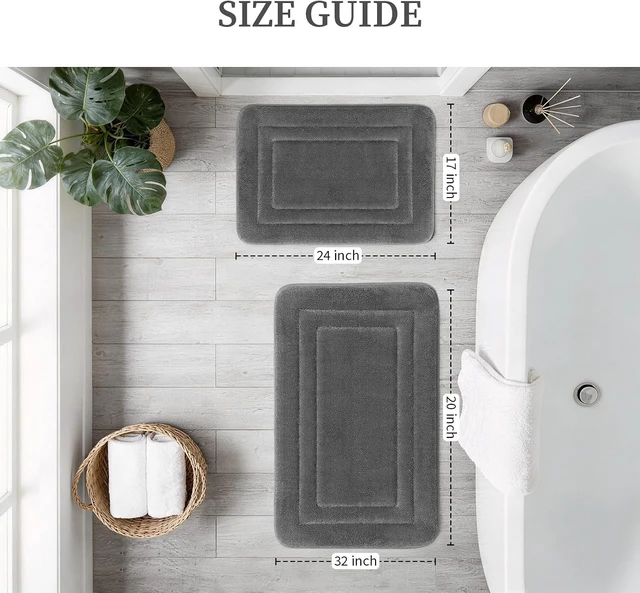 Alt view image 2 of 7 - Two-Piece Soft Memory Foam Bath Mat Ensemble for Bathroom
