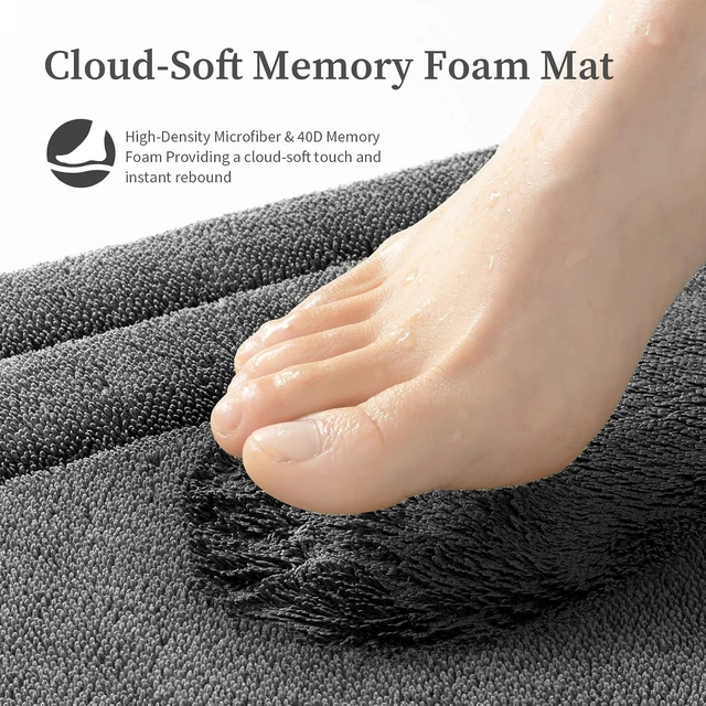 Alt view image 3 of 7 - Two-Piece Soft Memory Foam Bath Mat Ensemble for Bathroom
