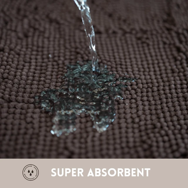 Alt view image 6 of 7 - Quick Dry Machine Washable Soft Plush for Shower Tub Sink, Ultra Thick Absorbent Non-Slip Bath Mat, Chenille Bathroom Rug Set