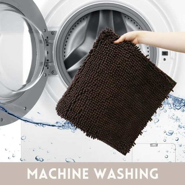 Alt view image 7 of 7 - Quick Dry Machine Washable Soft Plush for Shower Tub Sink, Ultra Thick Absorbent Non-Slip Bath Mat, Chenille Bathroom Rug Set
