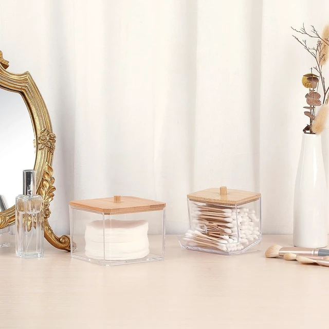 Alt view image 2 of 7 - Paperclips Home Office Bathroom Organization, Balls, Acrylic Clear Storage Jars with Lids Multi-purpose Apothecary Containers for Cotton Swabs