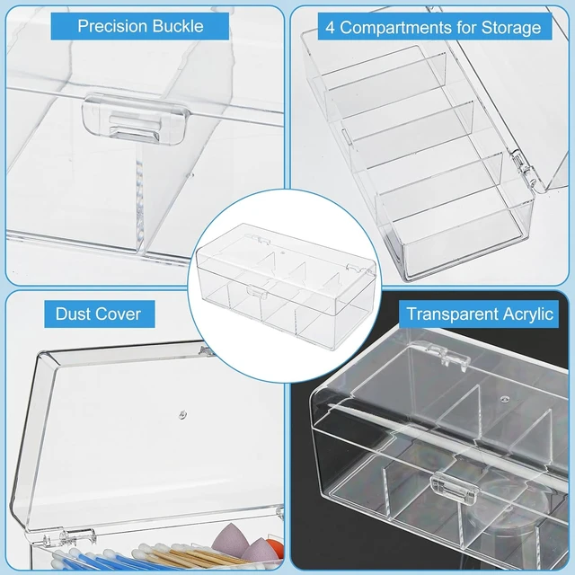 Alt view image 3 of 7 - Transparent Acrylic Cotton Swab Container with Cover