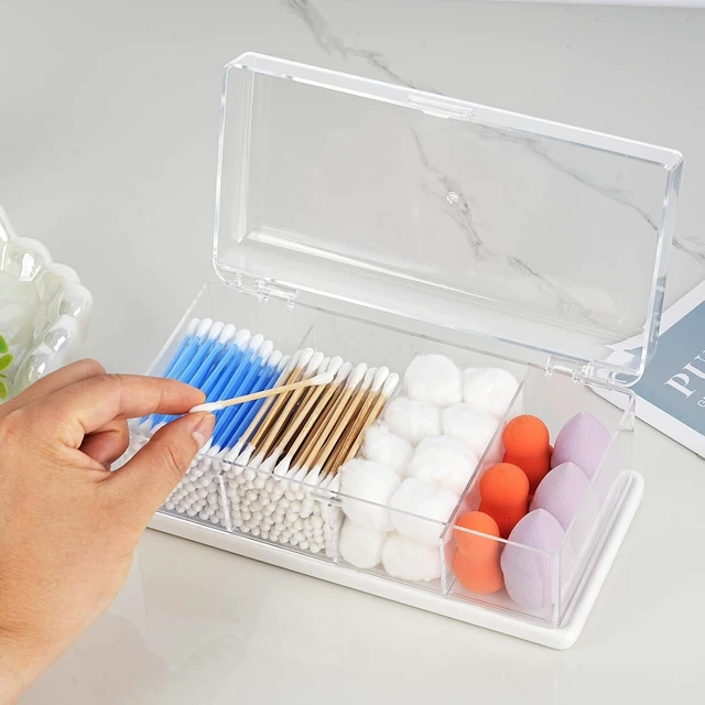 Alt view image 5 of 7 - Transparent Acrylic Cotton Swab Container with Cover