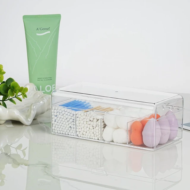 Alt view image 6 of 7 - Transparent Acrylic Cotton Swab Container with Cover