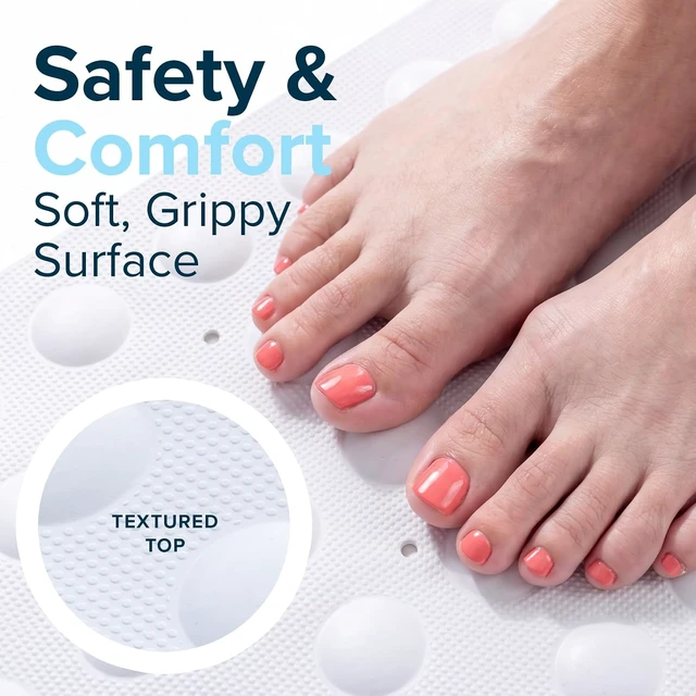 Alt view image 6 of 7 - Mold Resistant Bath Safety Rug, Anti-Slip Shower Floor Mat