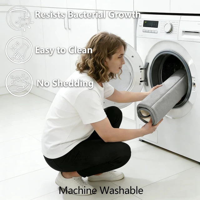 Alt view image 7 of 7 - Quick-Dry Machine Washable Plush Floor Mats for Home Decor, 3-Piece Memory Foam Bath Mat Set - Ultra Soft & Absorbent Non-Slip Bathroom Rugs