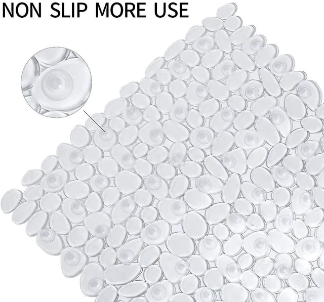 Alt view image 4 of 6 - Transparent Pebble Textured Anti-Slip Bath Tub Mat with Strong Suction Cups