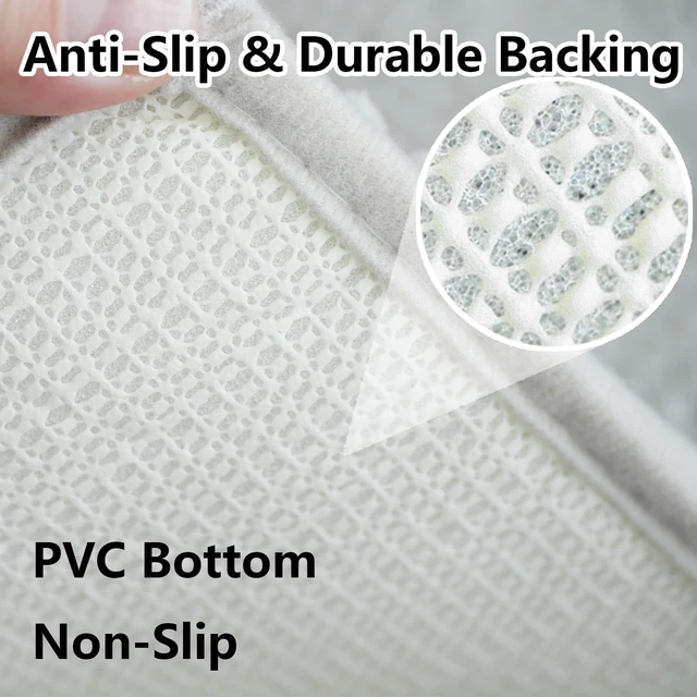 Alt view image 7 of 7 - Machine Washable Toilet Mat for Home Decor, Soft Absorbent Bath Mats with Non-Slip PVC Backing, 3-Piece Shag Chenille Bathroom Rug Set