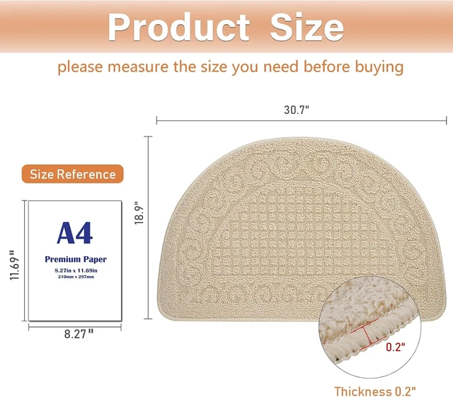 Alt view image 3 of 6 - Semi-Circular Anti-Slip Floor Mat for Kitchen & Bathroom