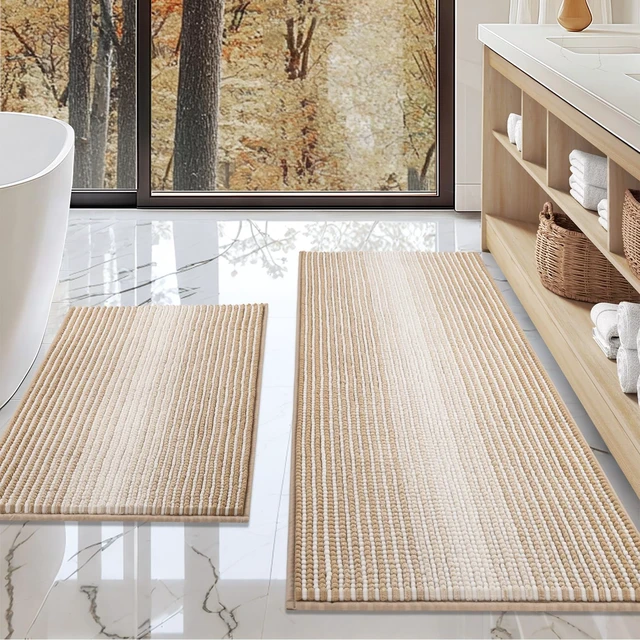Alt view image 2 of 6 - Non-Slip Bohemian Style Bathroom Rug Set