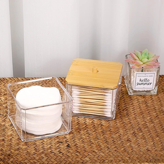 Alt view image 5 of 7 - Transparent Acrylic Cotton Swab Storage Box for Bathroom Vanity