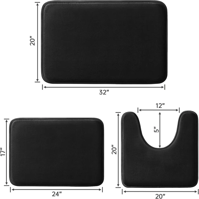 Alt view image 4 of 7 - 3-Piece, Memory Foam Bathroom Rug Set