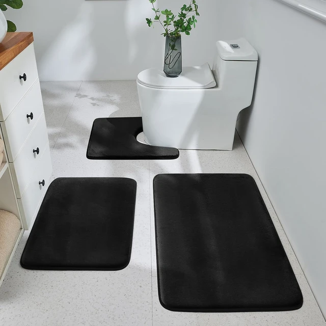 Alt view image 2 of 7 - 3-Piece, Memory Foam Bathroom Rug Set