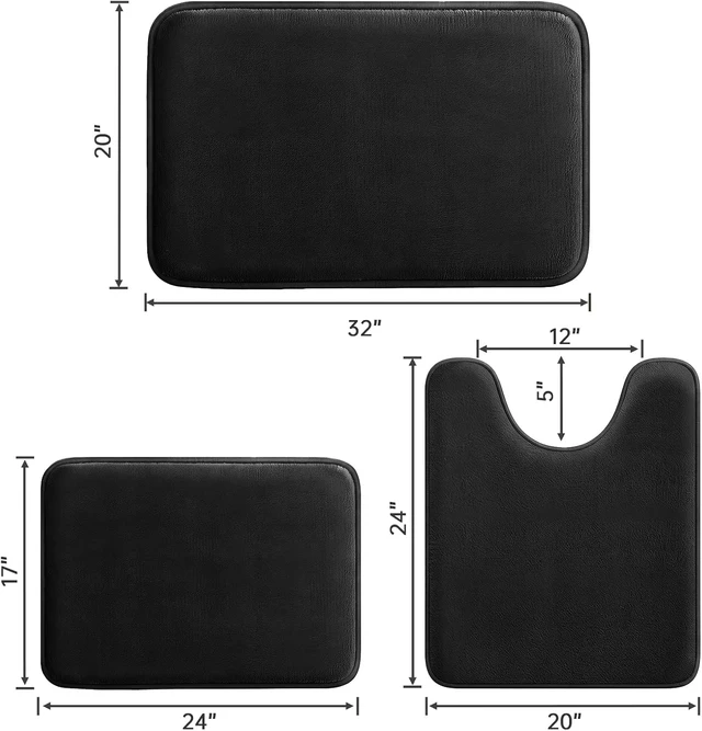 Alt view image 6 of 7 - 3-Piece, Memory Foam Bathroom Rug Set