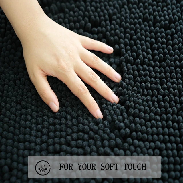 Alt view image 6 of 7 - Super Absorbent Washable Plush Shag Carpet for Bedroom Kitchen Home Decor, Non-Slip 3-Piece Bathroom Rug Set with PVC Backing