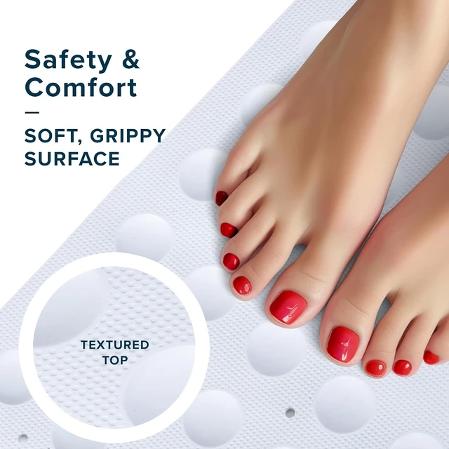 Alt view image 5 of 7 - Mold Resistant Bath Safety Rug, Anti-Slip Shower Floor Mat