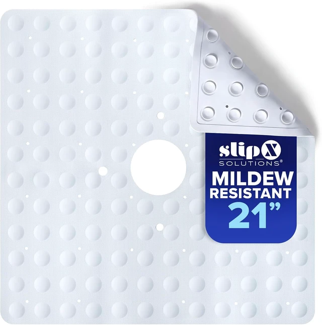 Alt view image 2 of 7 - Mold Resistant Bath Safety Rug, Anti-Slip Shower Floor Mat