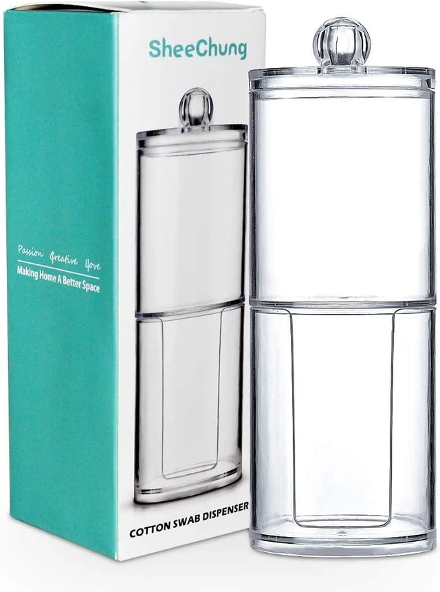 Alt view image 6 of 6 - Acrylic Stackable Cotton Round Holder Set