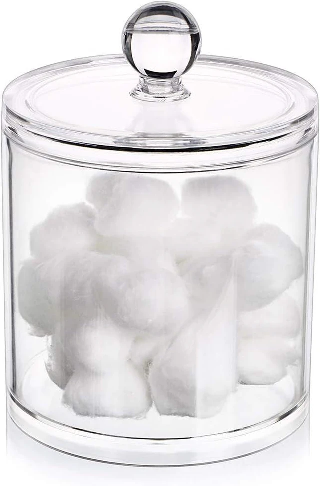 Main image of Transparent Acrylic Cotton Swab and Ball Storage Container Organizer