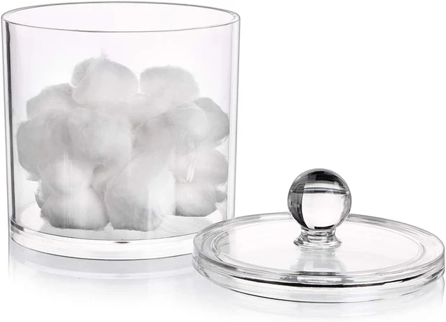 Alt view image 3 of 7 - Transparent Acrylic Cotton Swab and Ball Storage Container Organizer