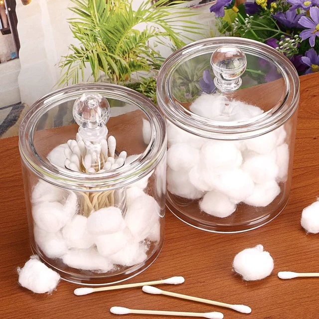 Alt view image 5 of 7 - Transparent Acrylic Cotton Swab and Ball Storage Container Organizer