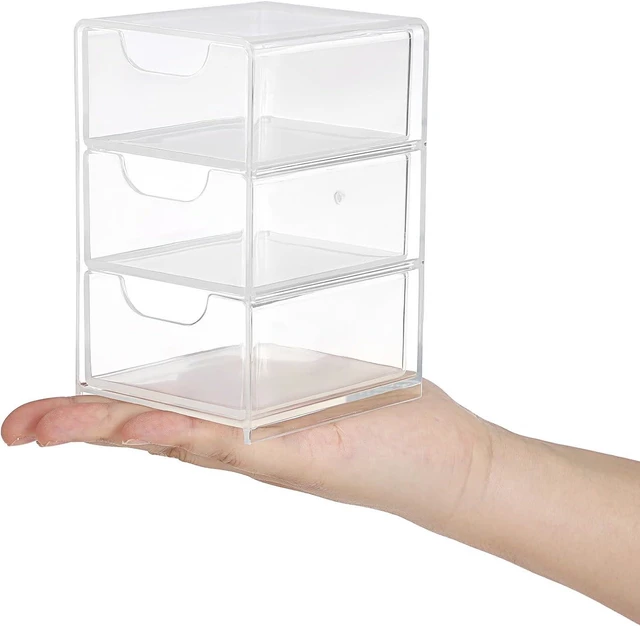 Alt view image 4 of 7 - Transparent Acrylic Vanity Organizer with Sliding Drawers for Cotton Swabs