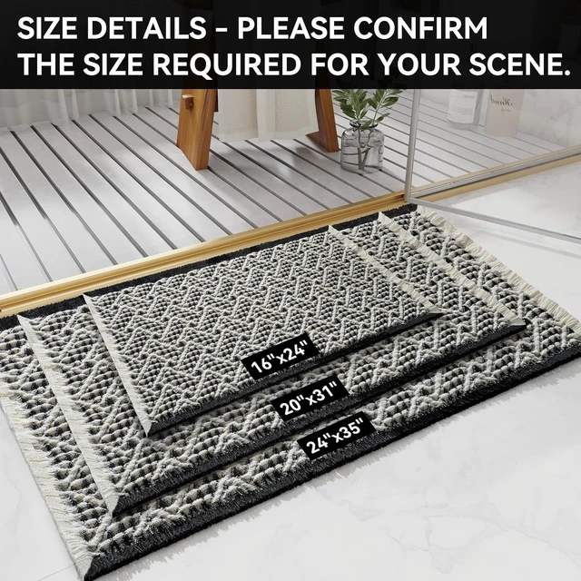 Alt view image 2 of 7 - Extra Soft Boho Bathroom Rugs, Waffle Bath Mat