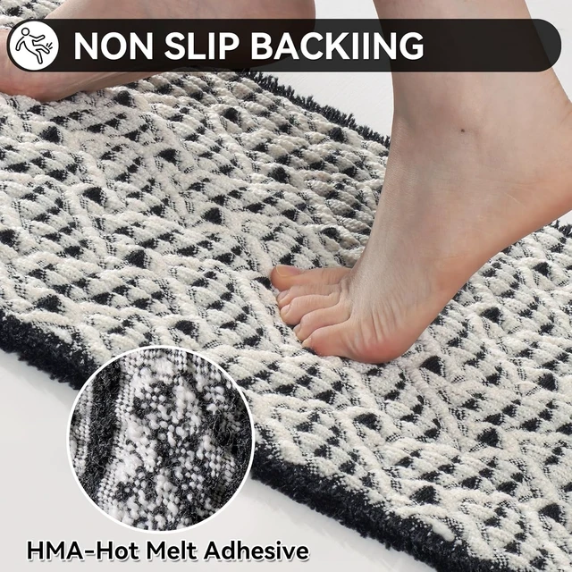 Alt view image 4 of 7 - Extra Soft Boho Bathroom Rugs, Waffle Bath Mat
