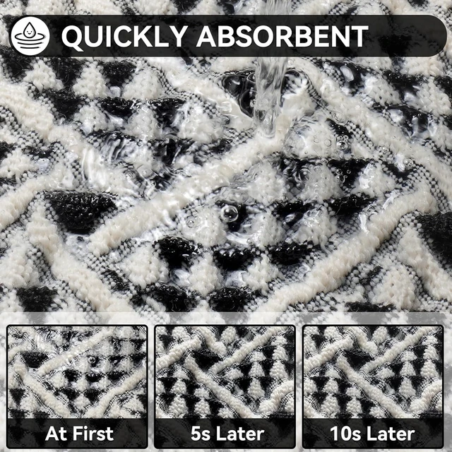 Alt view image 5 of 7 - Extra Soft Boho Bathroom Rugs, Waffle Bath Mat