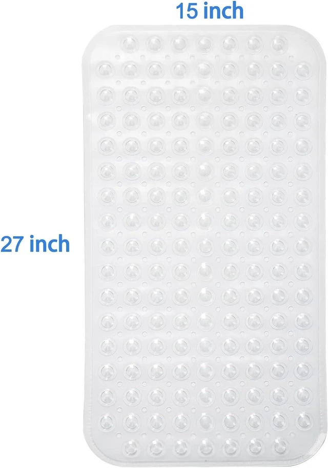 Alt view image 7 of 7 - Machine Washable Bathroom Shower Rug, Non-Slip Bathtub Mat with Suction Cups and Drain Holes