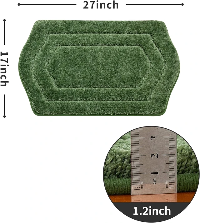 Alt view image 3 of 7 - Anti-Slip Thick Absorbent Plush Bathroom Rug Machine Washable