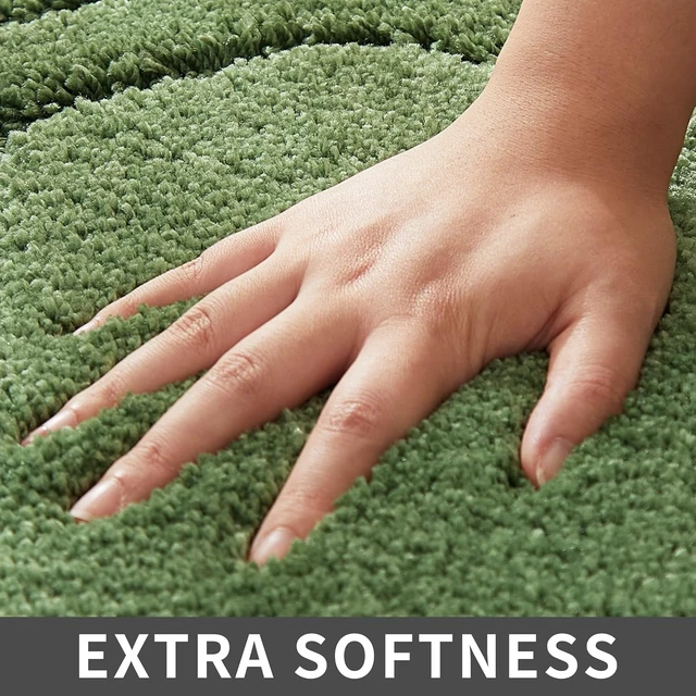 Alt view image 4 of 7 - Anti-Slip Thick Absorbent Plush Bathroom Rug Machine Washable