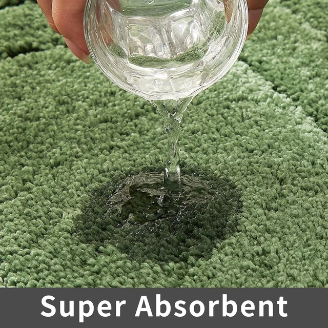 Alt view image 6 of 7 - Anti-Slip Thick Absorbent Plush Bathroom Rug Machine Washable