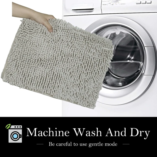 Alt view image 6 of 7 - Super Absorbent & Machine Washable for Toilet and Tub, 3-Piece Plush Shaggy Bath Mats with Non-Slip PVC Backing, Chenille Bathroom Rug Set